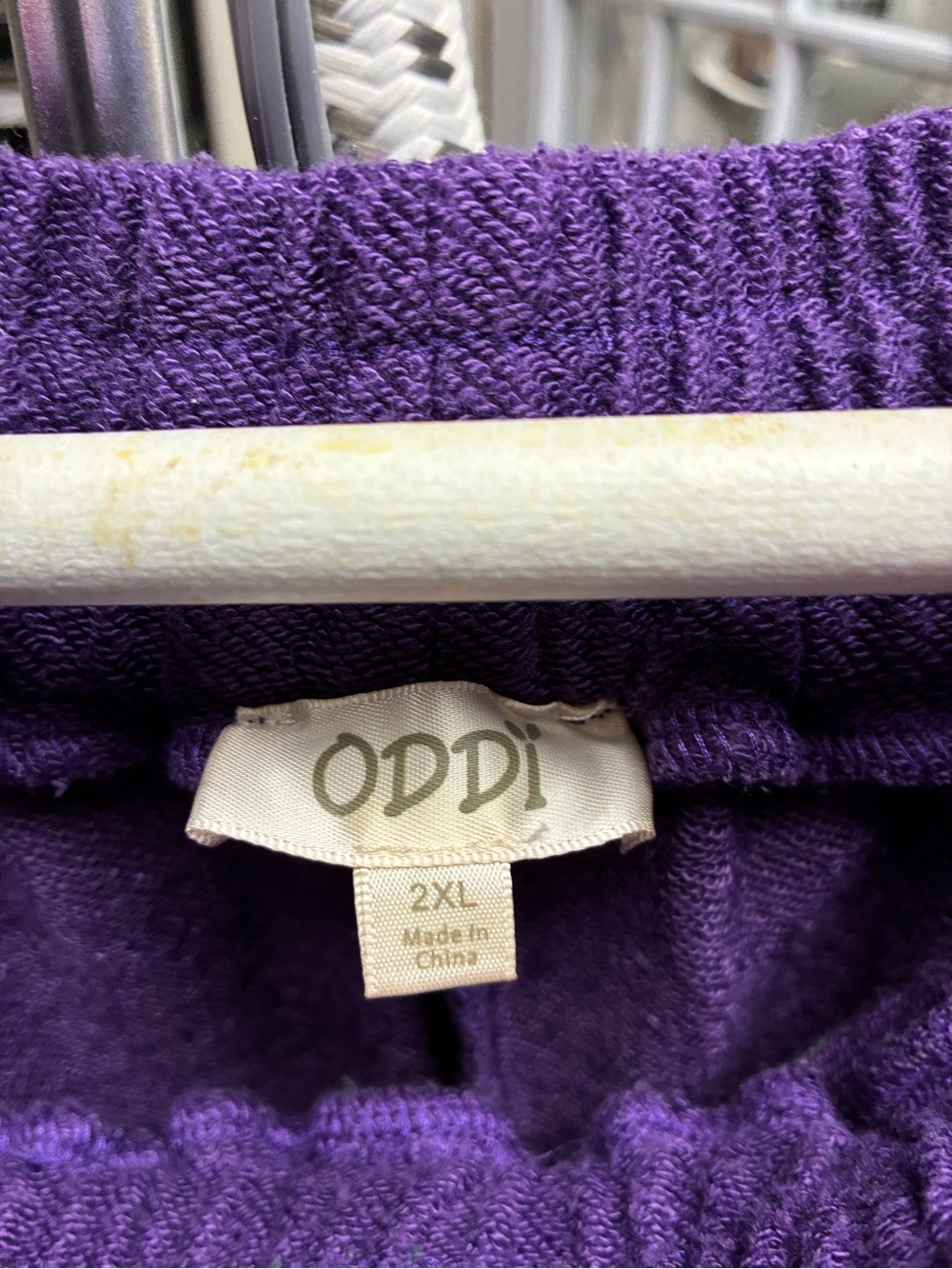 ODDI Women's Purple wide leg Knit Pants - 2XL